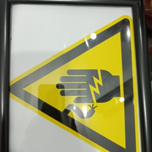A4 Safety sign with glass frame